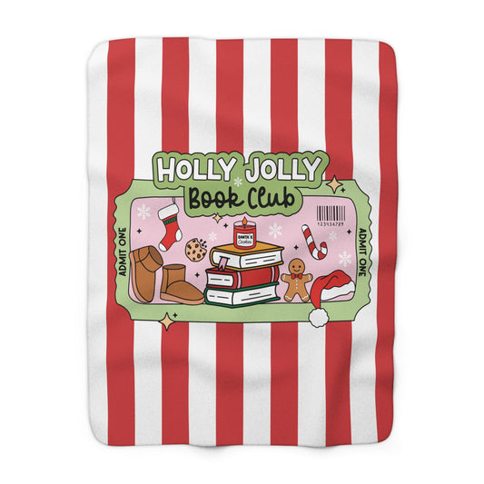 Holly Jolly Book Club (Striped) - Blanket