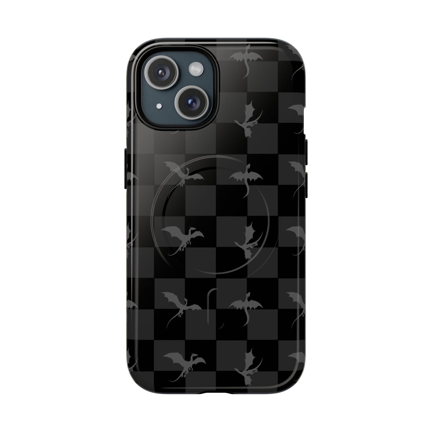 Dragon Check Phone Case — Grey