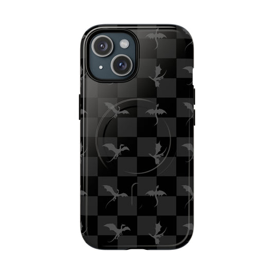 Dragon Check Phone Case — Grey