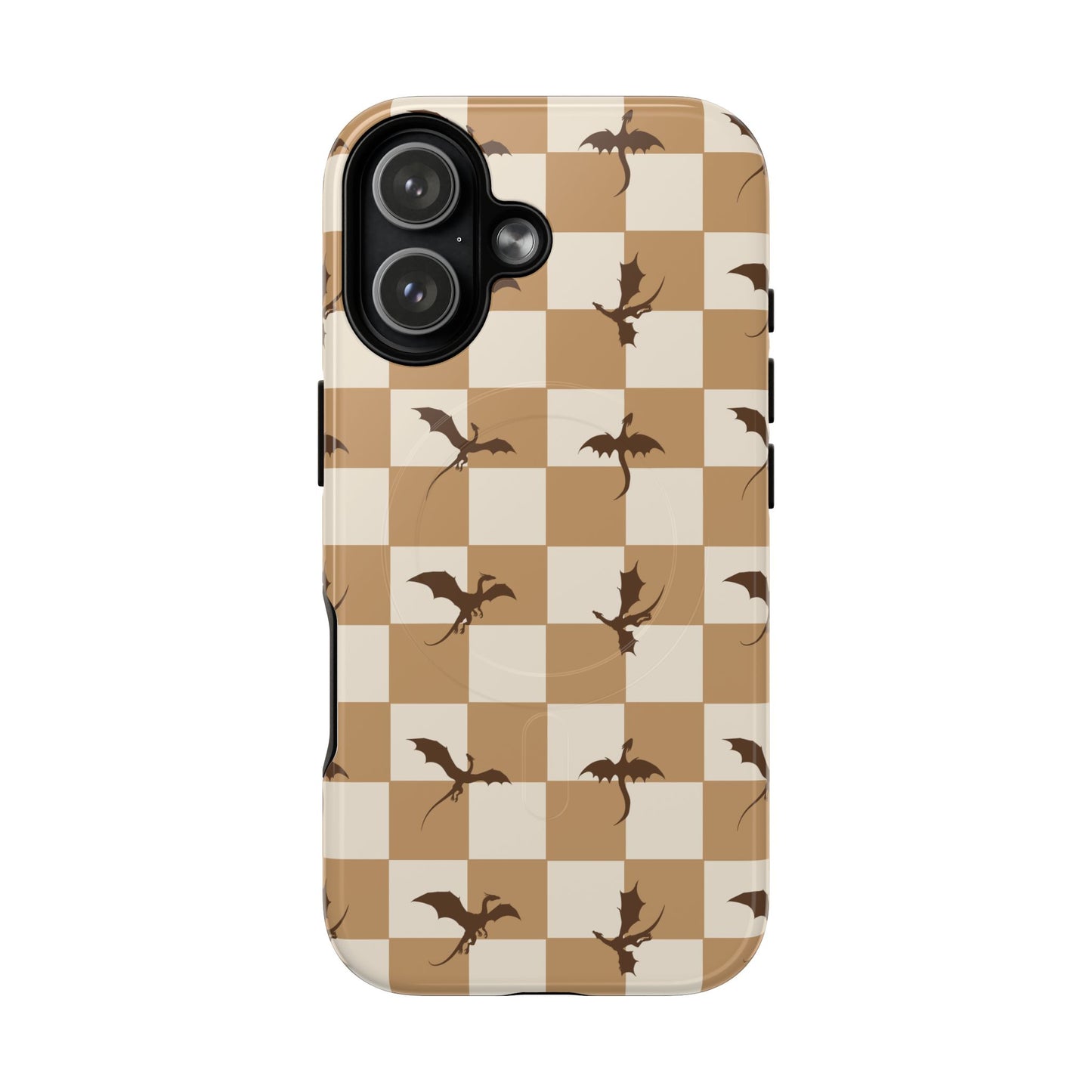 Dragon Check Phone Case — Camel