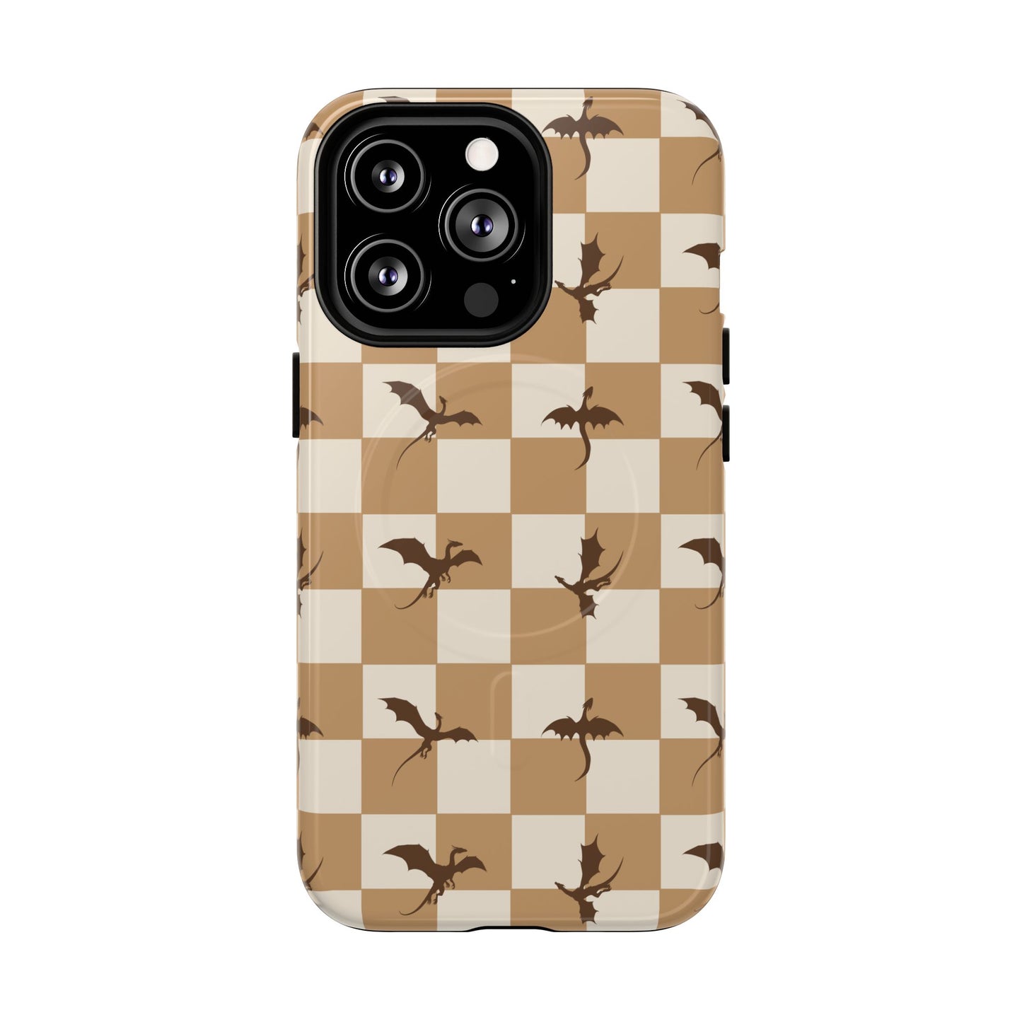 Dragon Check Phone Case — Camel