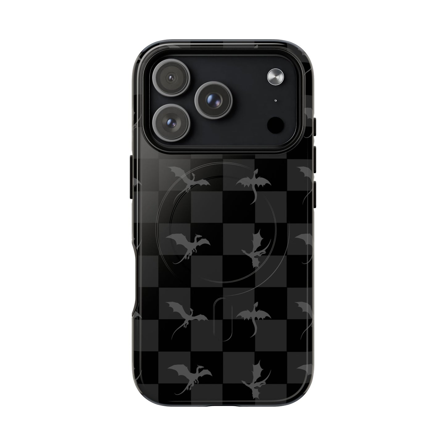 Dragon Check Phone Case — Grey