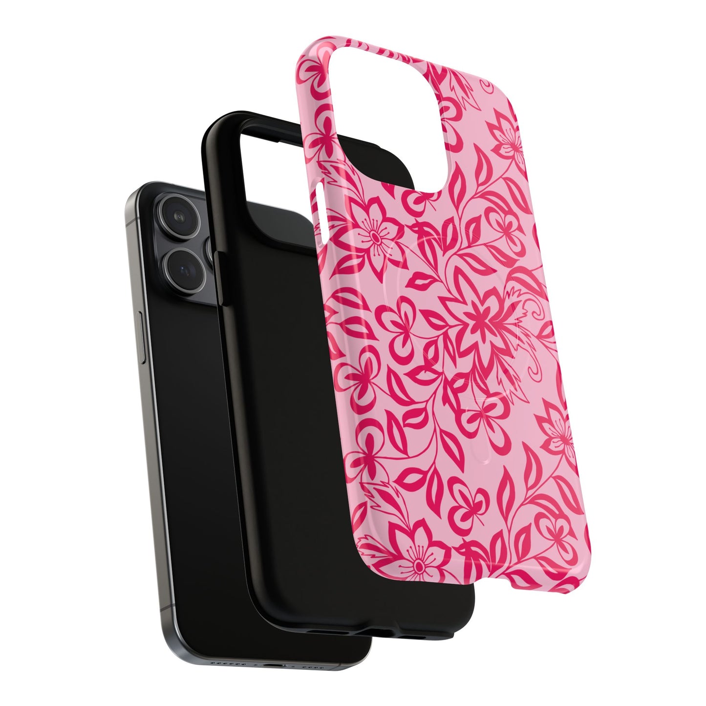 Hot Pink Floral iPhone Case