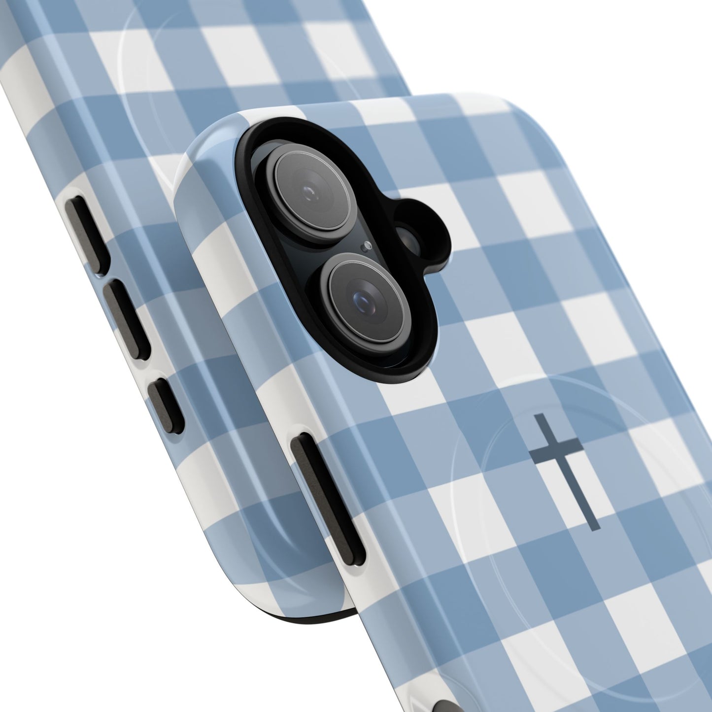 Blue Gingham Cross - Phone Case