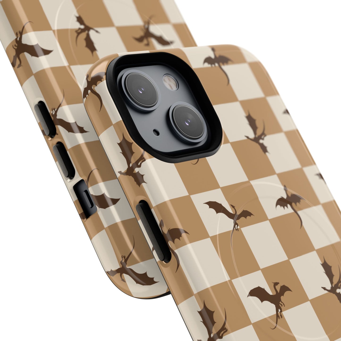 Dragon Check Phone Case — Camel