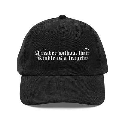 A Reader Without Their Kindle - Embroidered Corduroy Hat