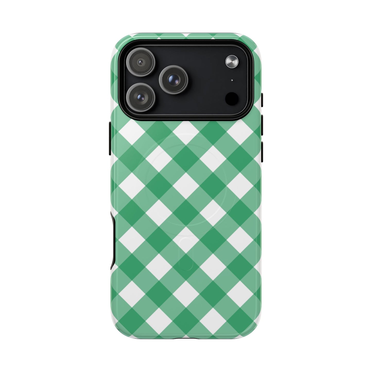Green Gingham iPhone Case