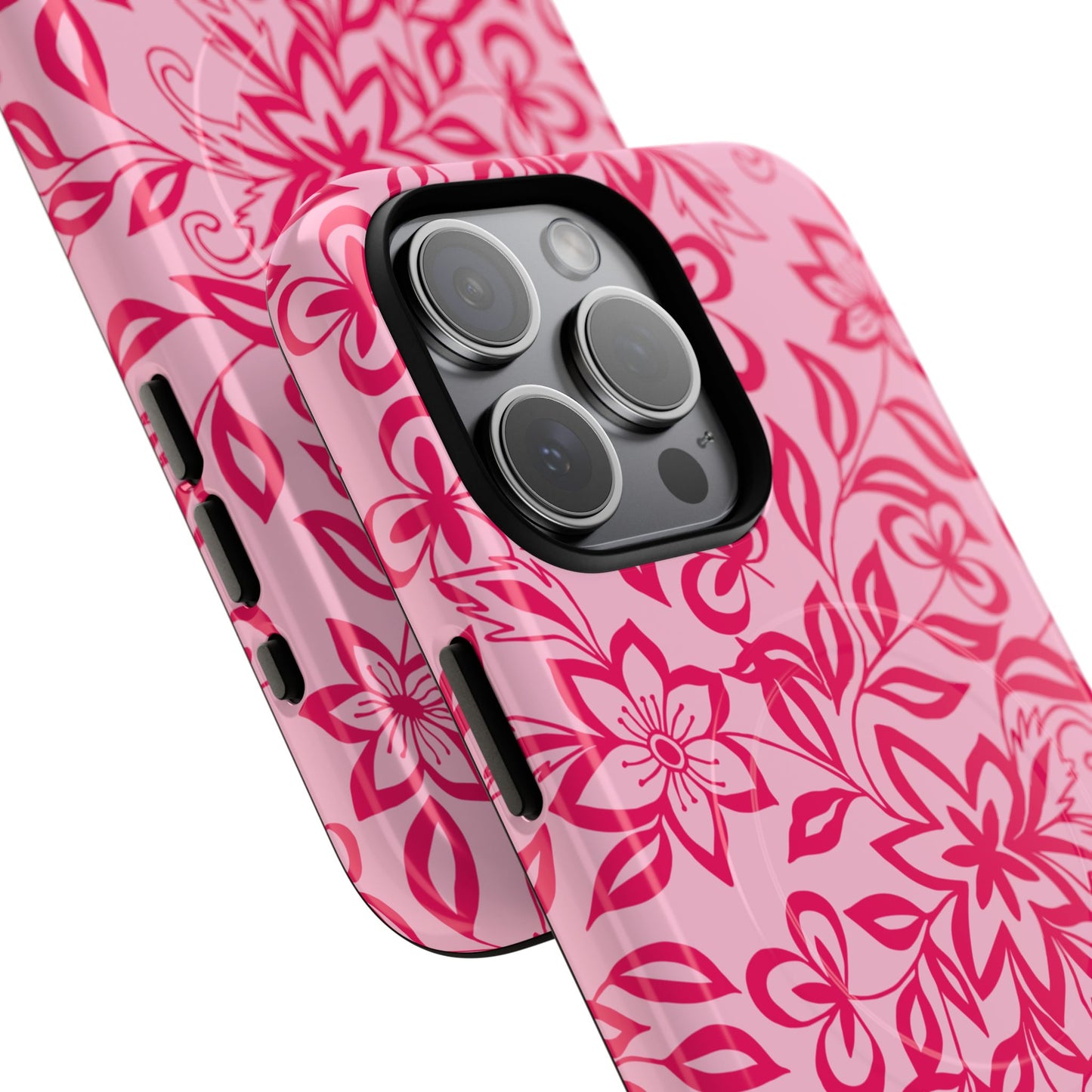 Hot Pink Floral iPhone Case