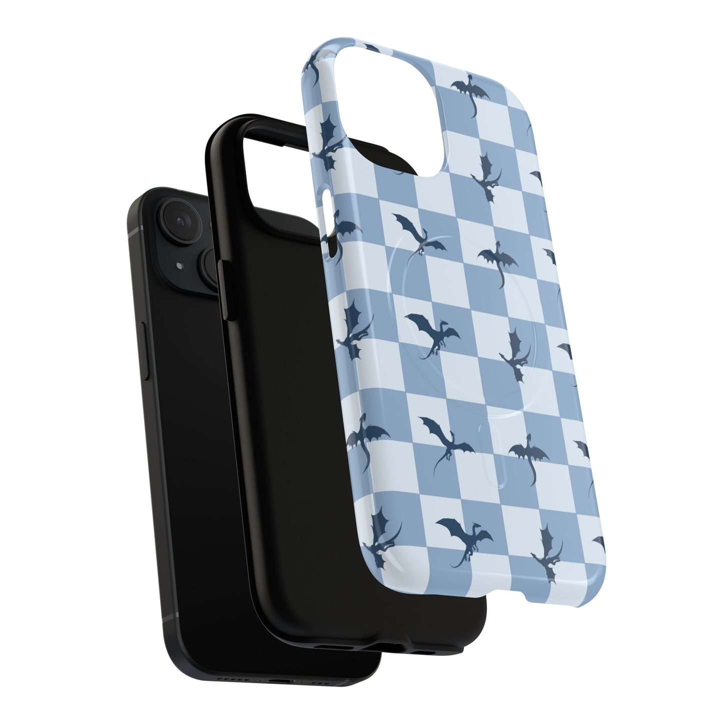 Dragon Check Phone Case — Blue