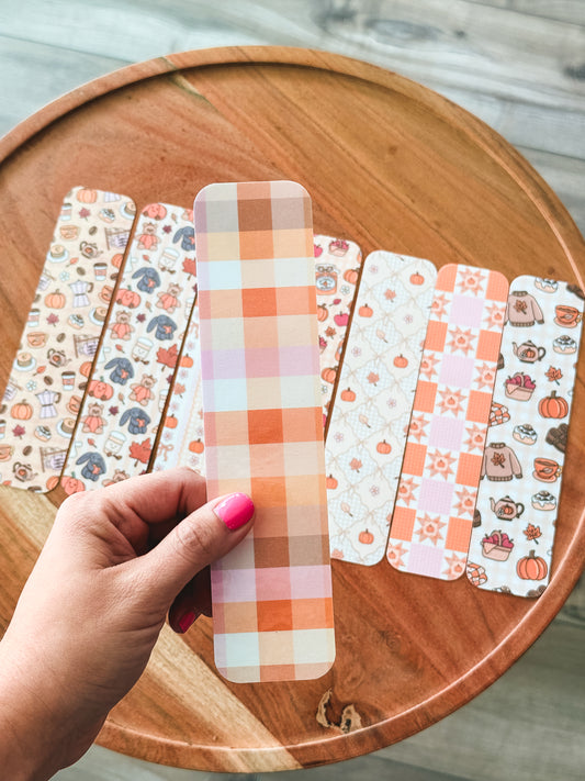 Pink Pumpkin Plaid - Bookmark