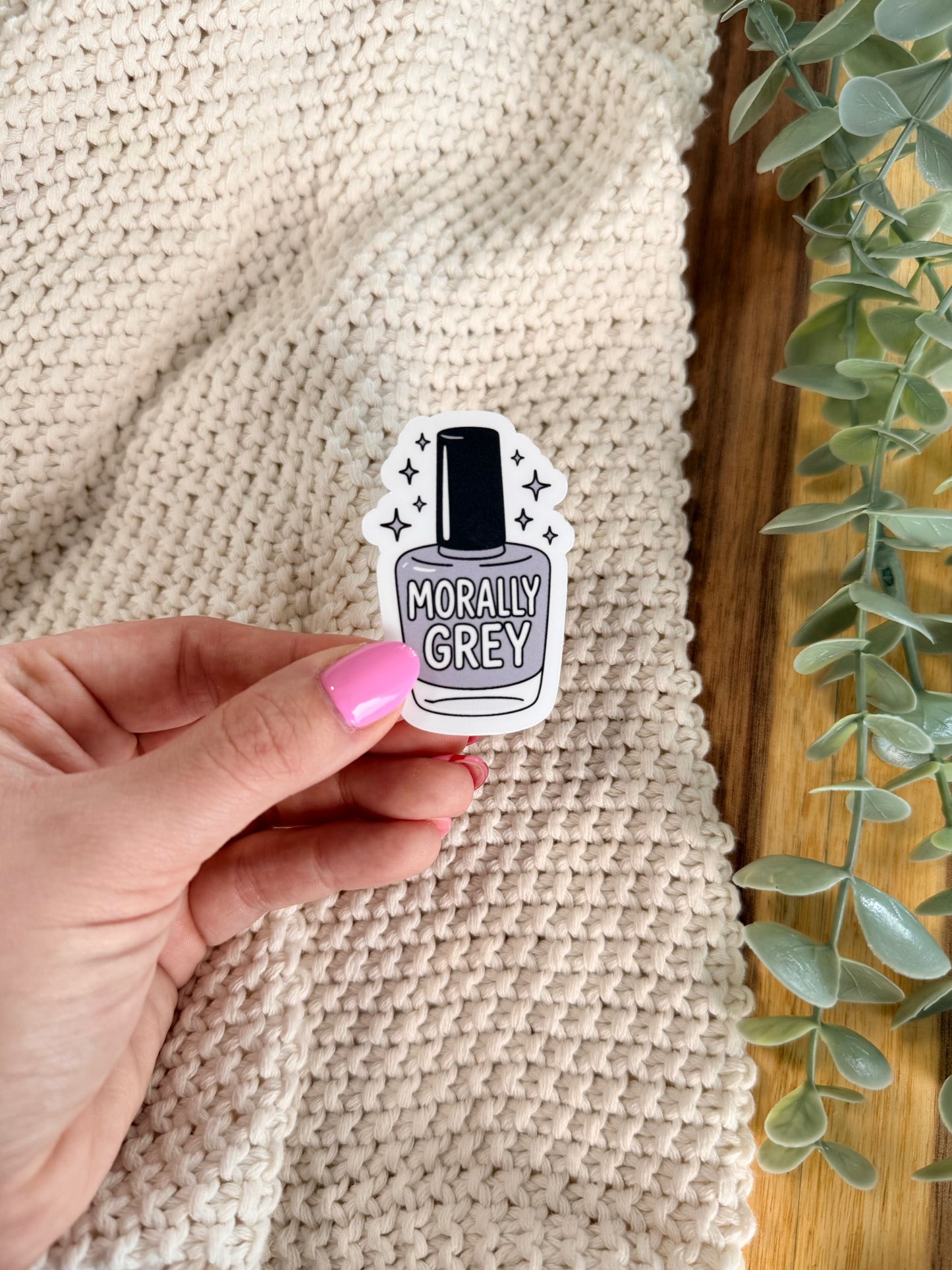 Morally Grey Nail Polish - Sticker