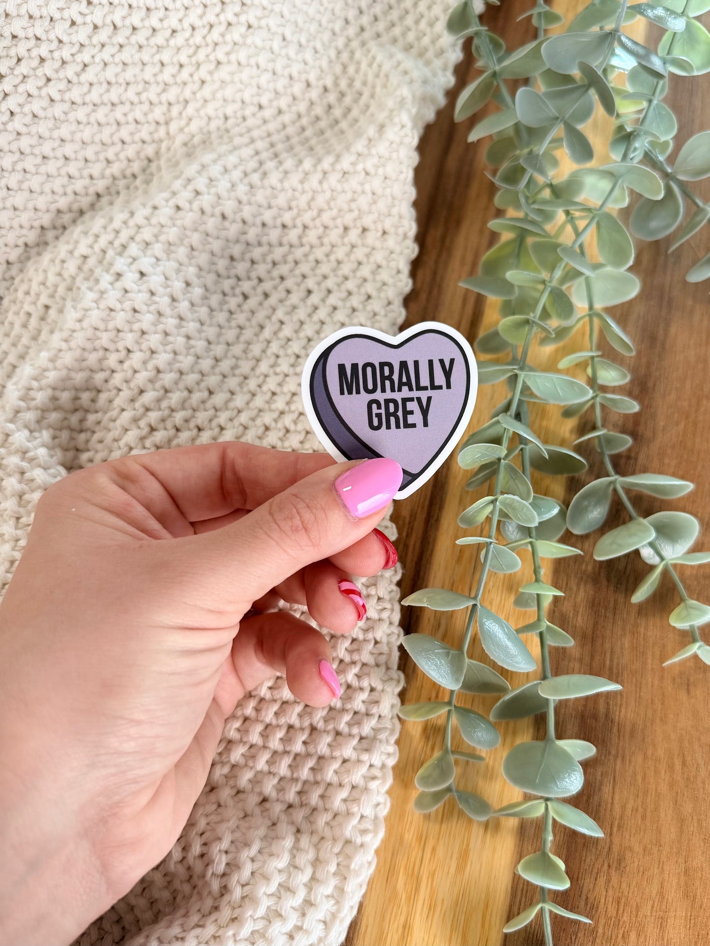 Morally Grey Candy Heart - Sticker